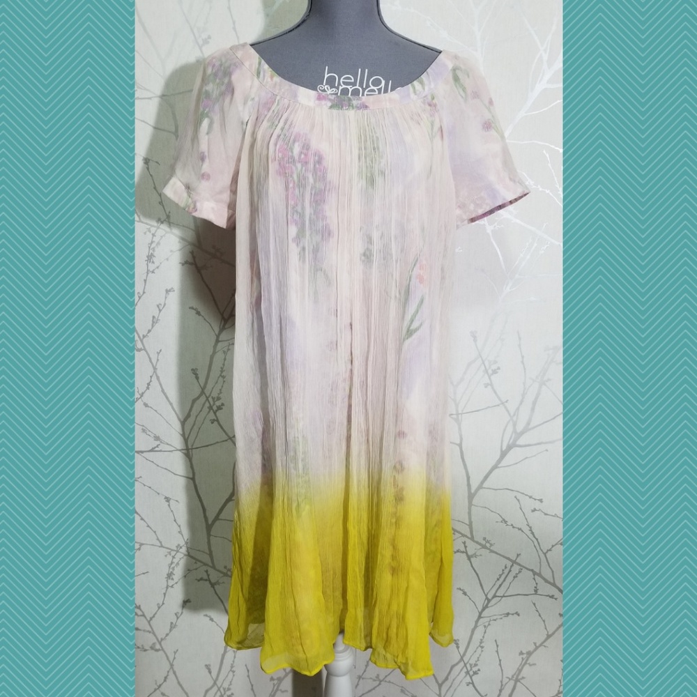 Hd In Paris Ombre Chiffon Floral Swing Dress - image 8